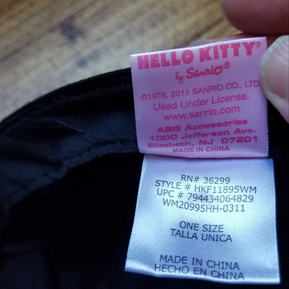 Hello Kitty Military Hat Black Camo Cap Girls Small Sanrio OSFM